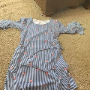 A blue dress with flowers